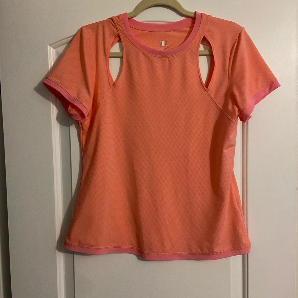Tail Pink Cut Out T-Shirt with Crew Neck and Short Sleeves